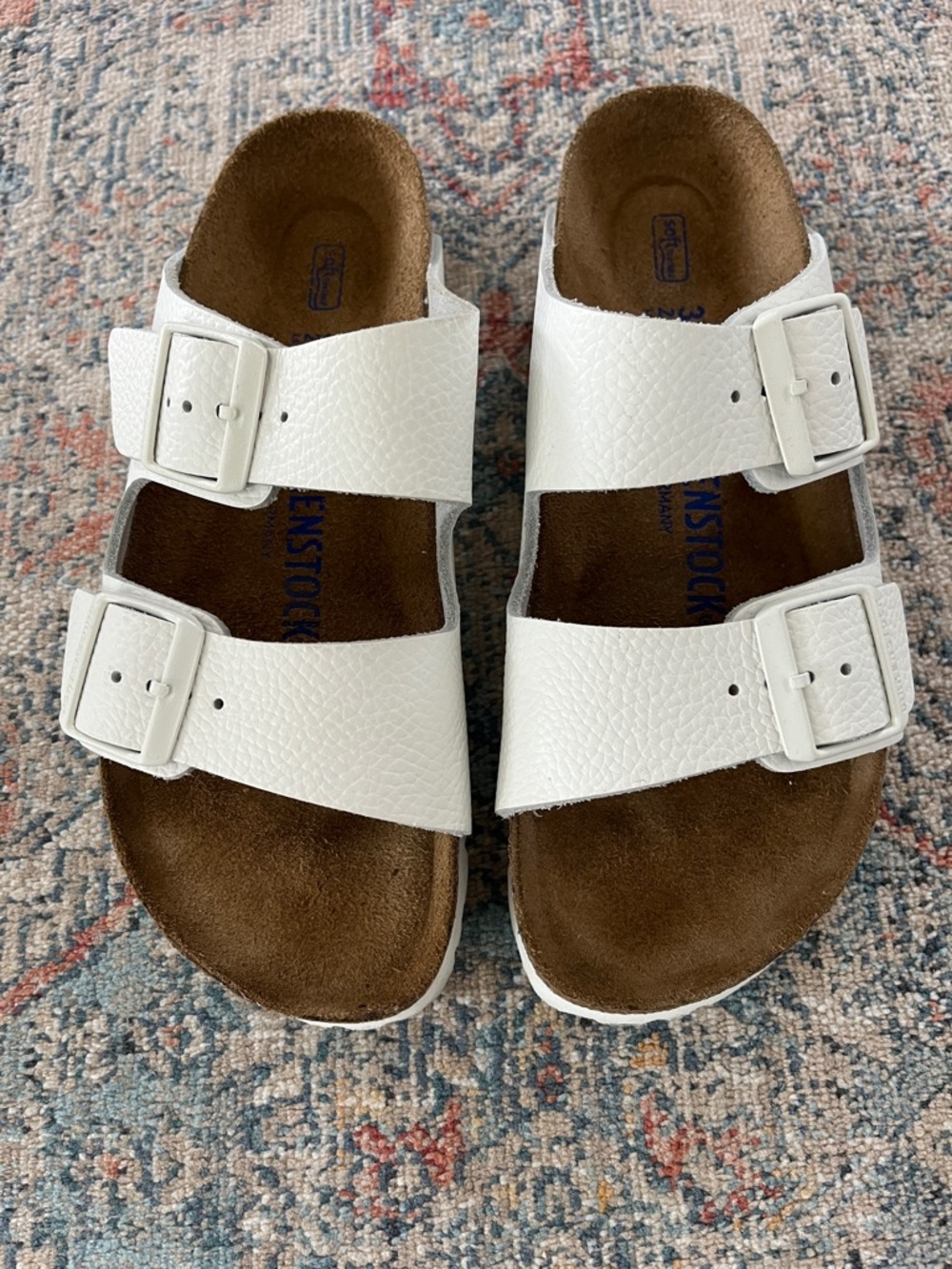 Birkenstock White Leather Arizona Sandals